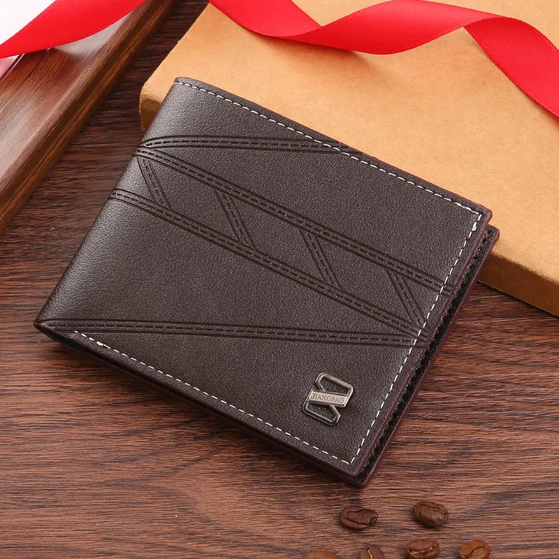 Men's Solid Color PVC Open Small Wallets