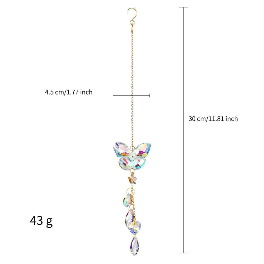 Modern Style Classic Style Dragonfly Butterfly Crystal Suncatcher Wind Chime Wall Art