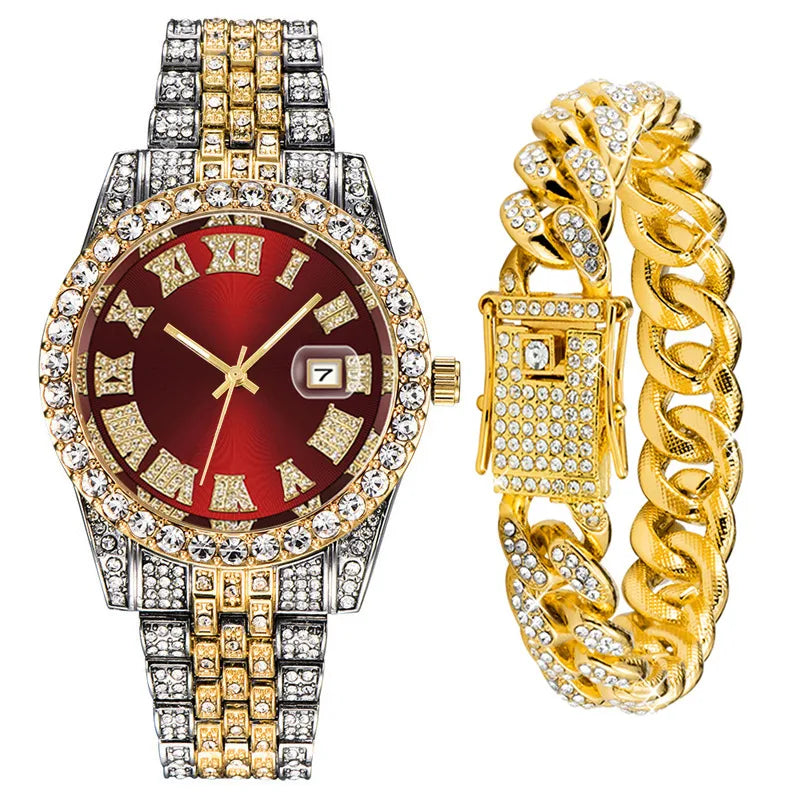 fashion color block butterfly double snap quartz women's watches