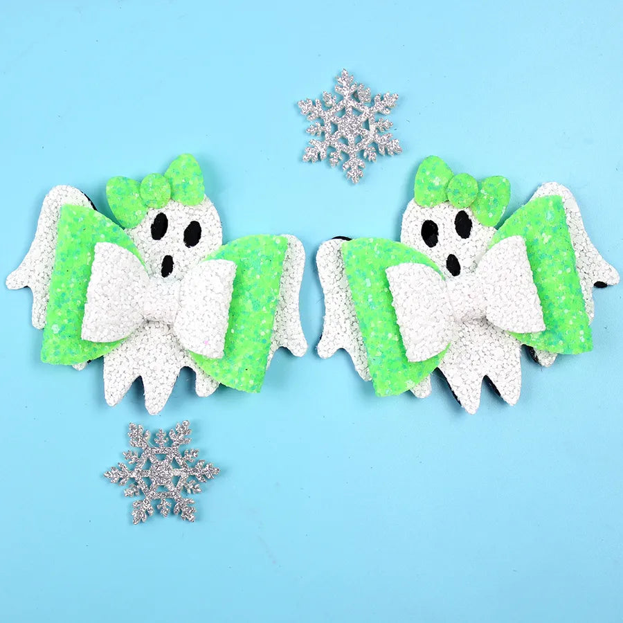 Halloween Heavy Work Skeleton Ghost Butterfly Knot Hair Clip Children's Funny Hair Accessories Customizable Headwear