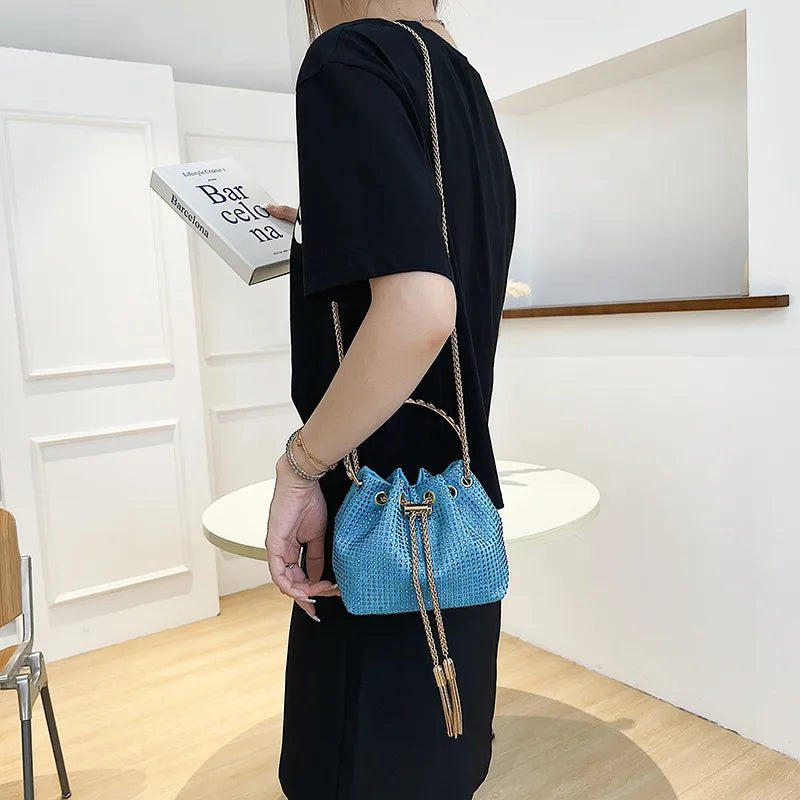 women's small pu leather fashion bucket bag