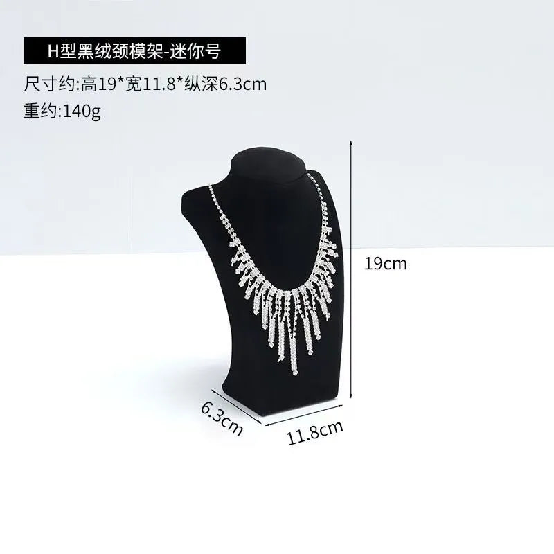 Modern Simplicity Jewelry Necklace Display Stand Counter Display Props Mannequin Pendant Holder Velvet Leather Material