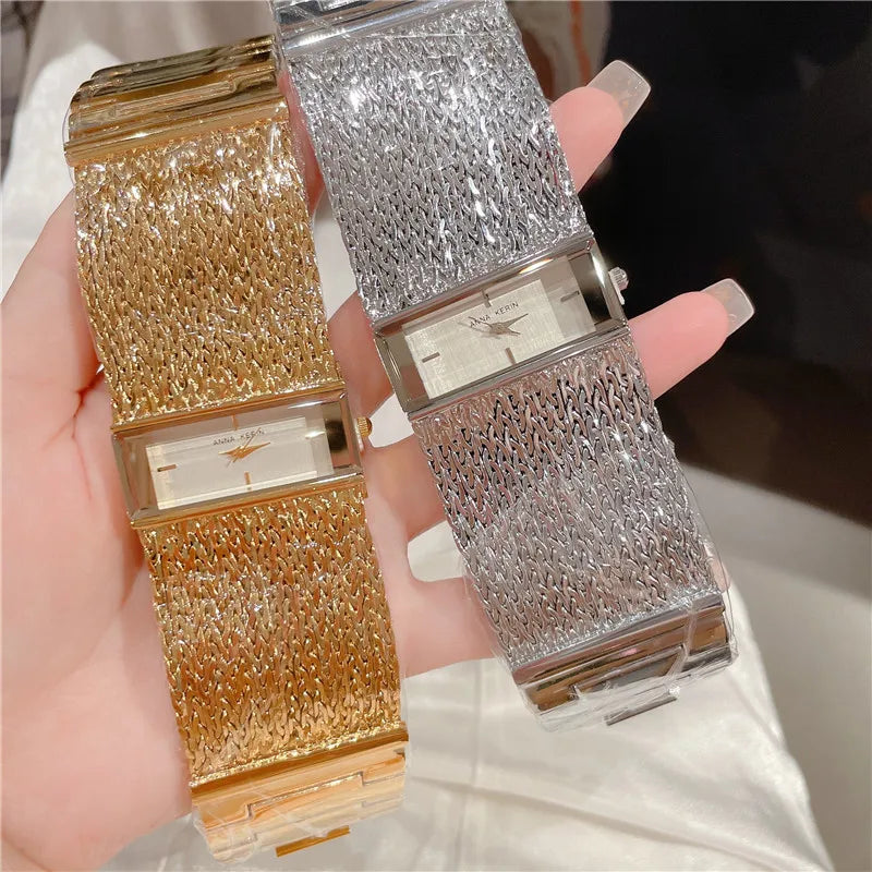 Retro Classic Style Solid Color Jewelry Buckle Quartz Watch