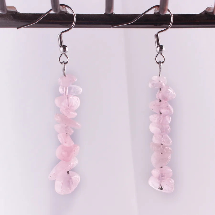 1 Pair Simple Style Geometric Patchwork natural stone Drop Earrings