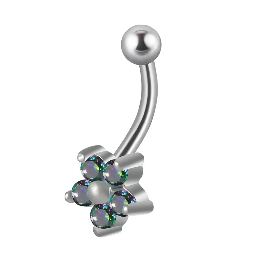 1 Piece Eyebrow Studs Casual Elegant Vacation Triangle Heart Shape Flower G23 Titanium Inlay Opal Zircon Eyebrow Studs