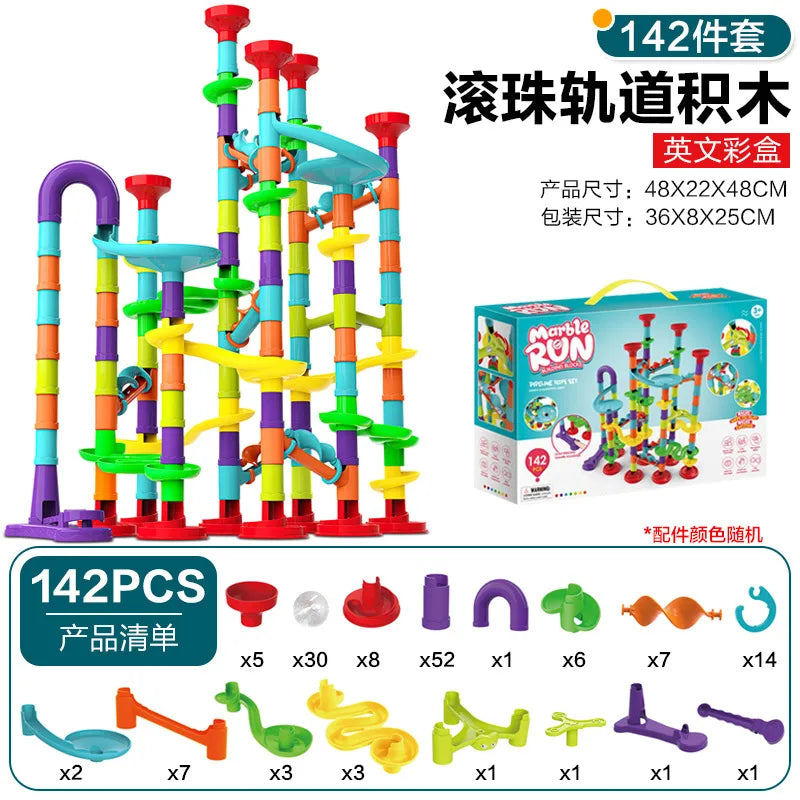 Best Selling Variable Ejection Track Ball Slide Building Blocks Stereo Maze Pipe Assembled Children's Early Education Toys