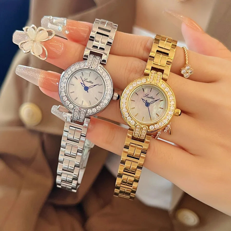 Elegant Luxurious Commute Round Rectangle Butterfly Double Snap Quartz Watch