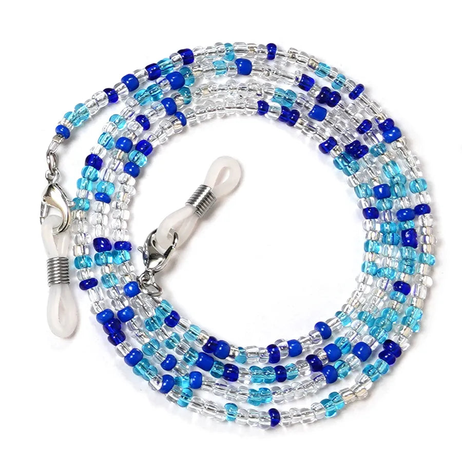 Amazon European and American wind mask chain color beaded chain Women's personality simple glasses chain star face mask rope