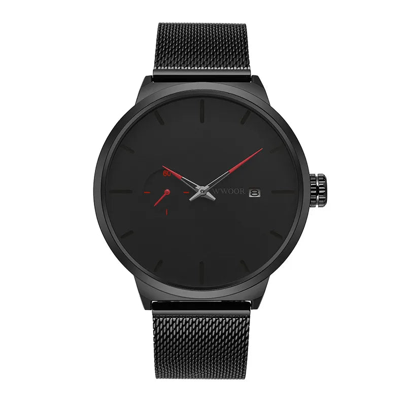 Casual Solid Color Hook Quartz Men's Watches