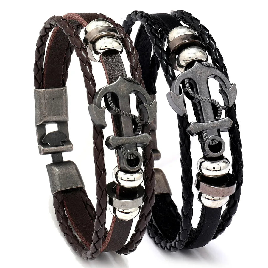 Ethnic Style Geometric Pu Leather Men's Bracelets