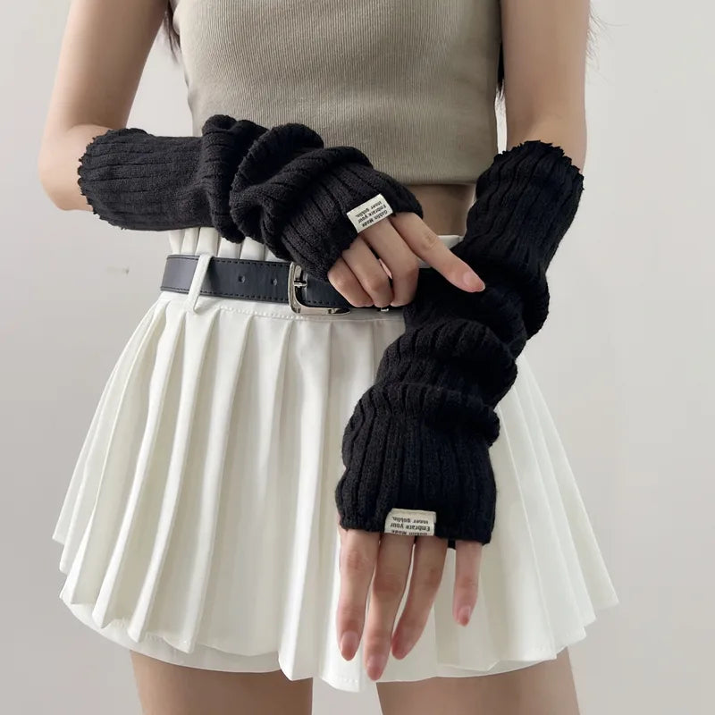 Women's Classic Style Solid Color Gloves Arm Sleeves