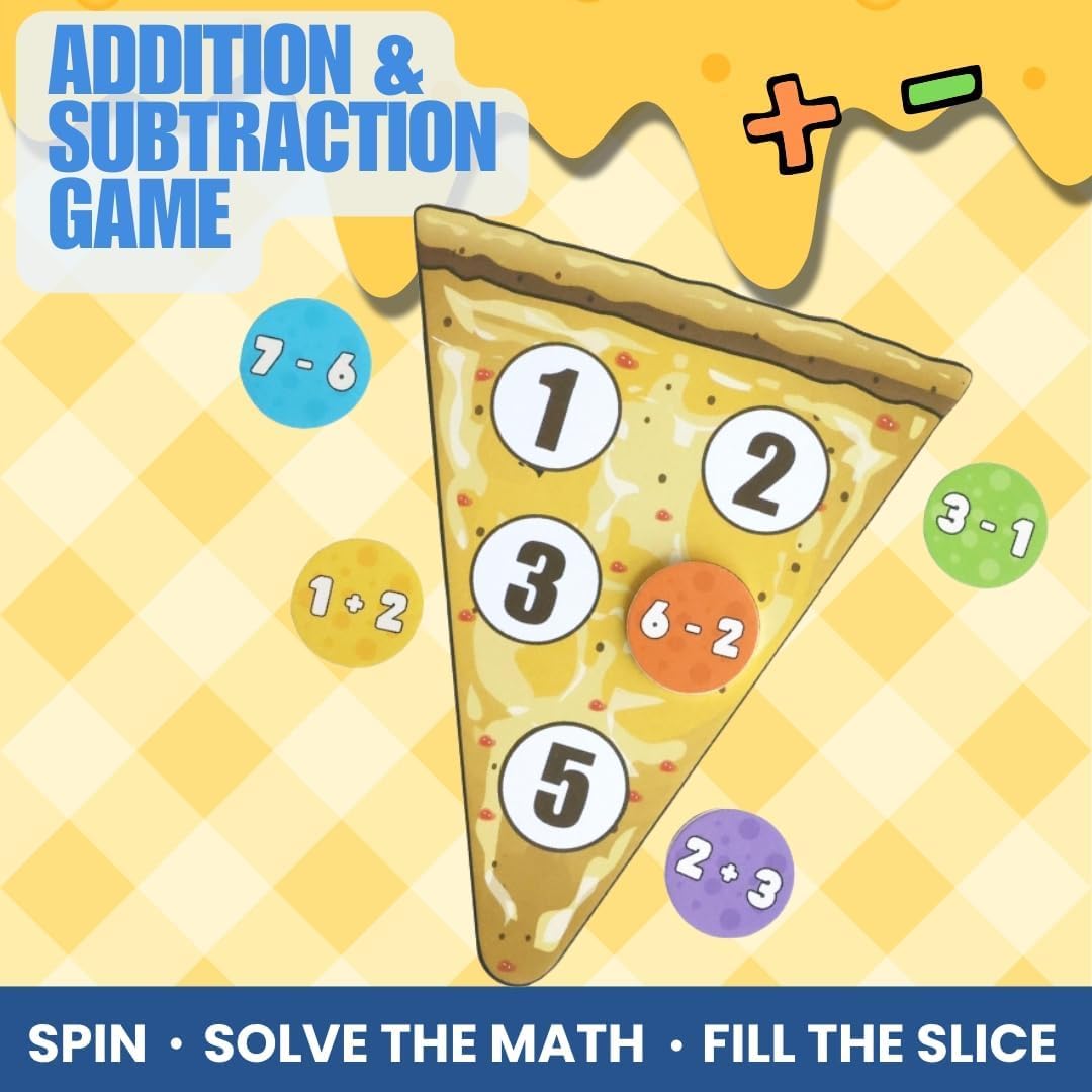 Pidoko Kids Matheroni Pepperoni Math Board Game – Addition & Subtraction for Ages 5–8 | Pizza-Themed STEM Fun