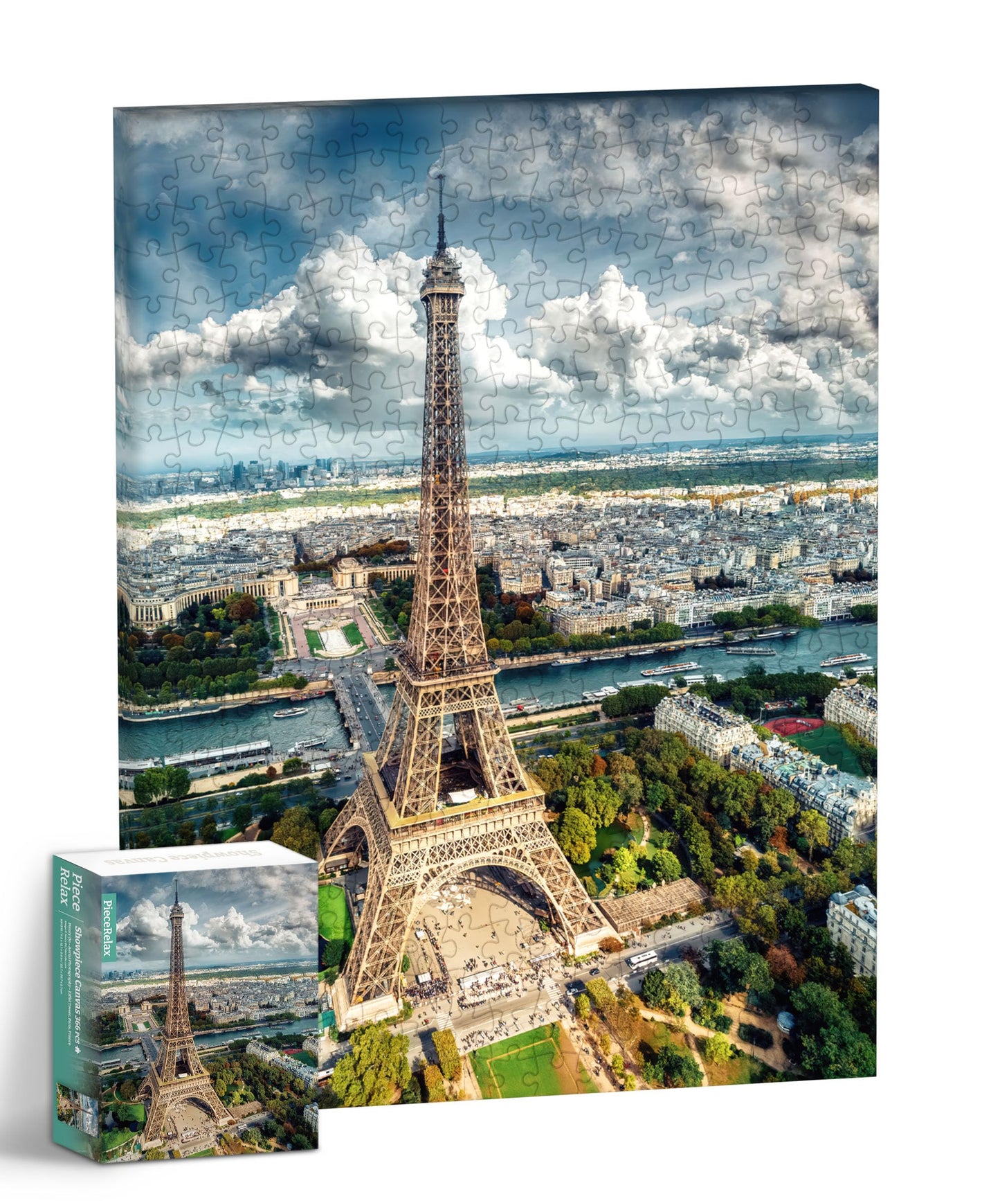 PieceRelax Puzzle Canvas Wall Art – Eiffel Tower Paris, Henry Do | 366-Piece Adult Puzzle for Home Décor