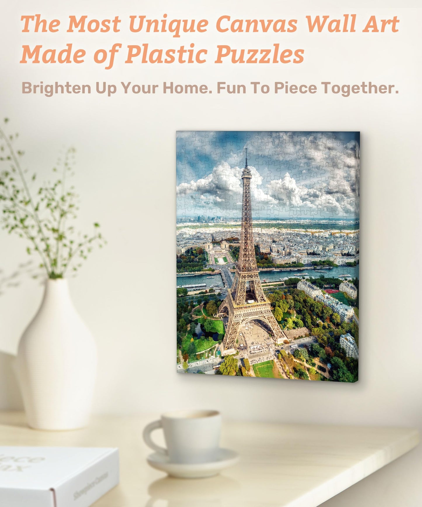 PieceRelax Puzzle Canvas Wall Art – Eiffel Tower Paris, Henry Do | 366-Piece Adult Puzzle for Home Décor