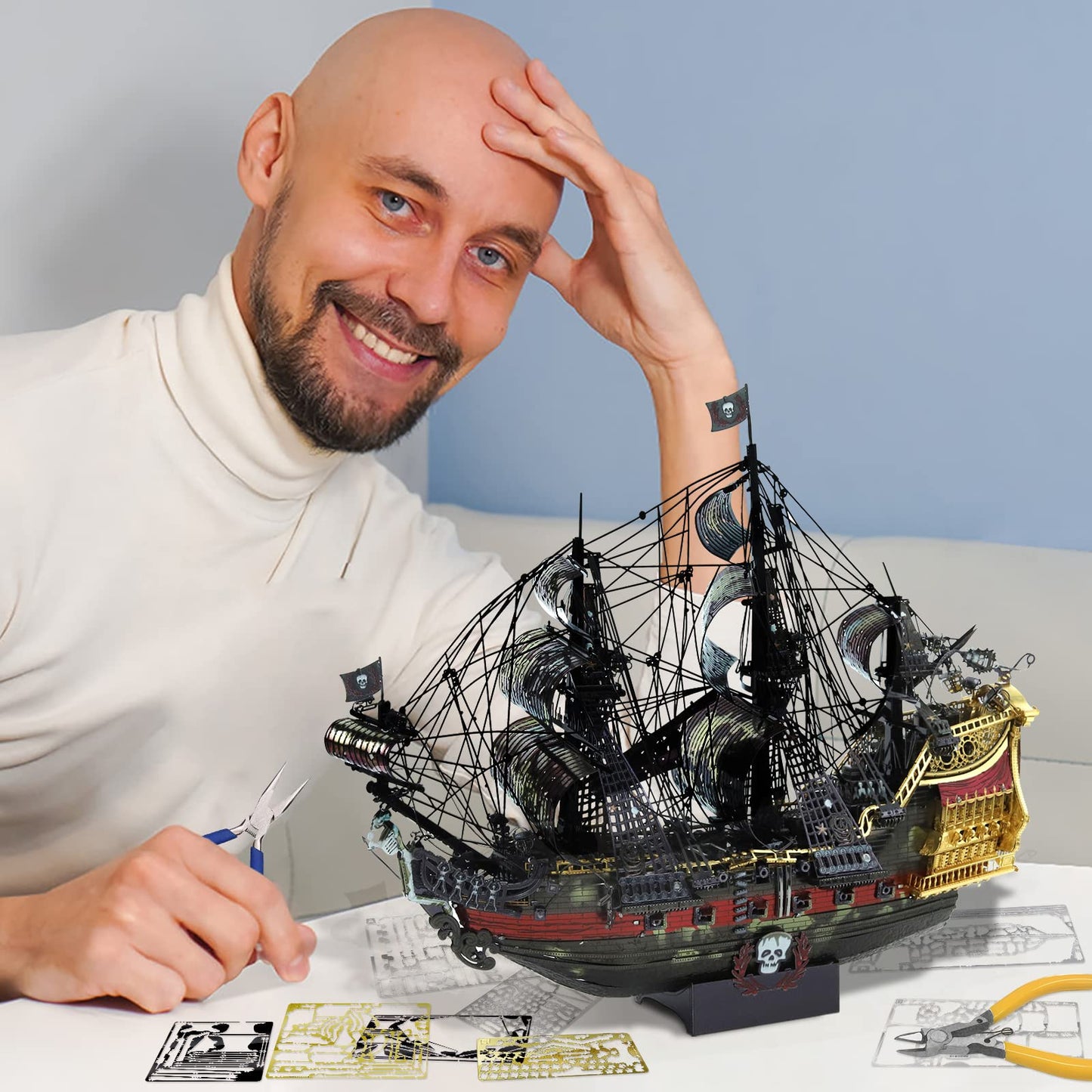 Piececool Queen Anne's Revenge 3D Metal Puzzle Kit for Adults