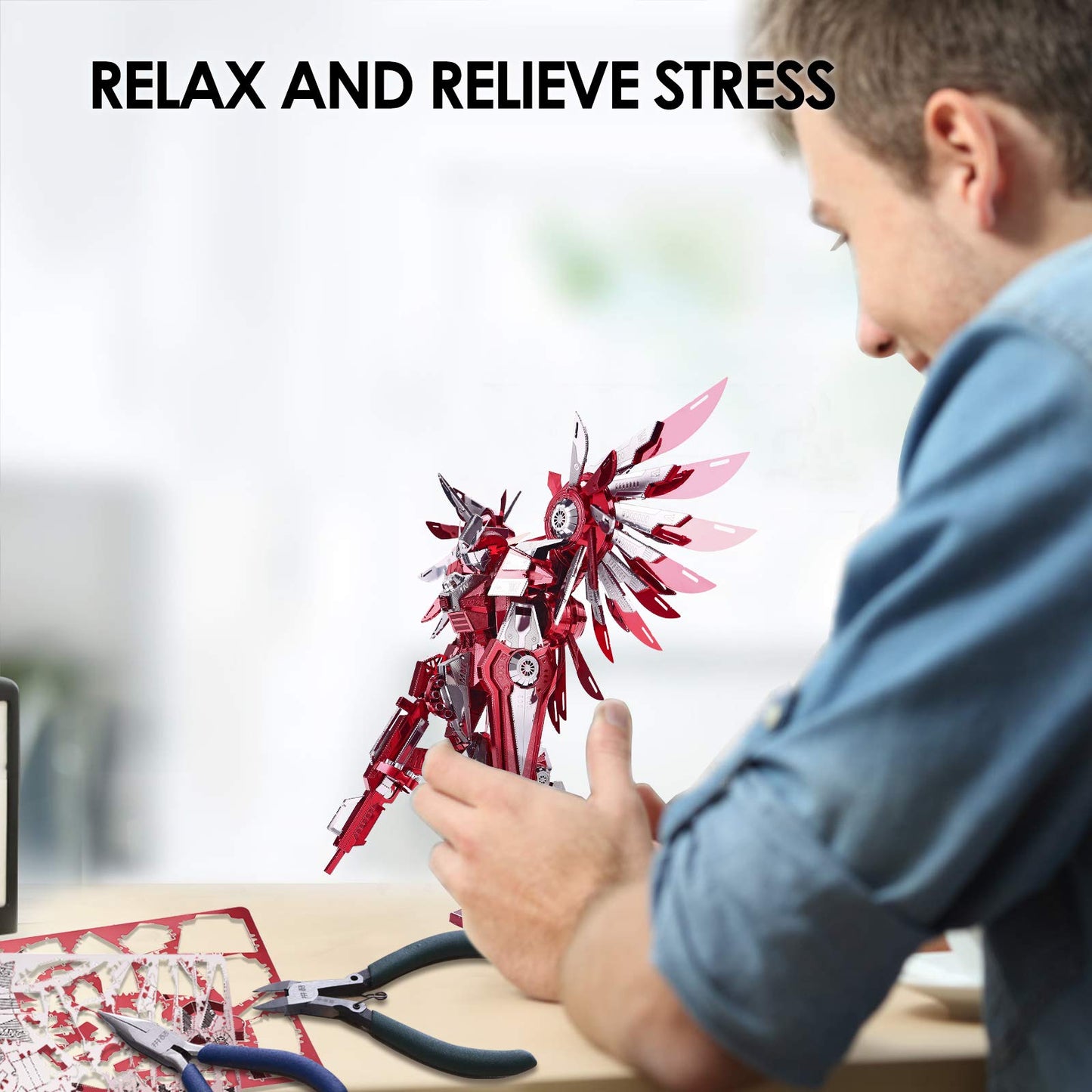 Piececool 3D Metal Puzzles – Thundering Wings Mecha Model Kit for Adults