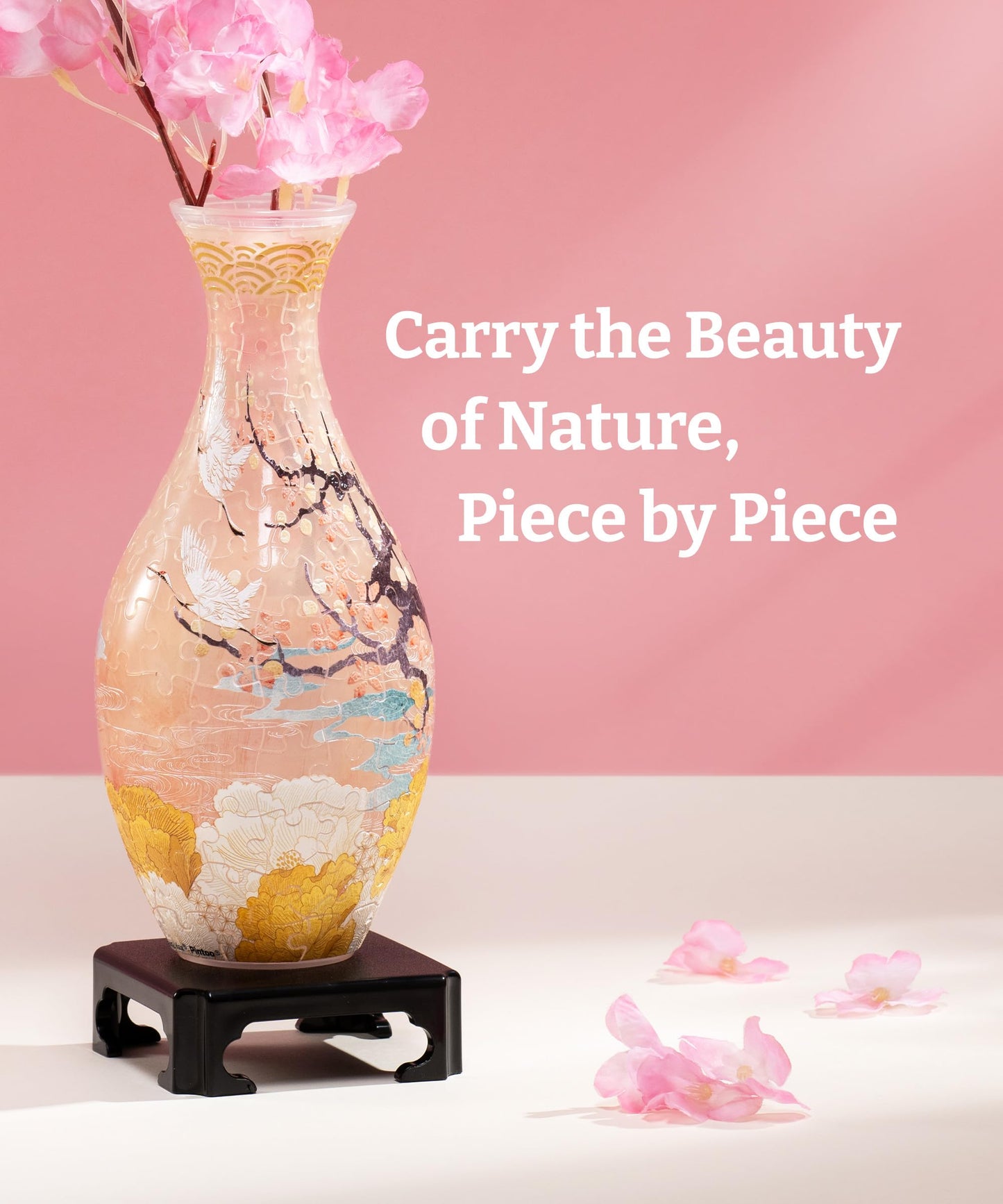 PieceRelax Unique Flower Vase — 3D Puzzle for Adults, 160 Curved Pieces, Spring Symphony S1040