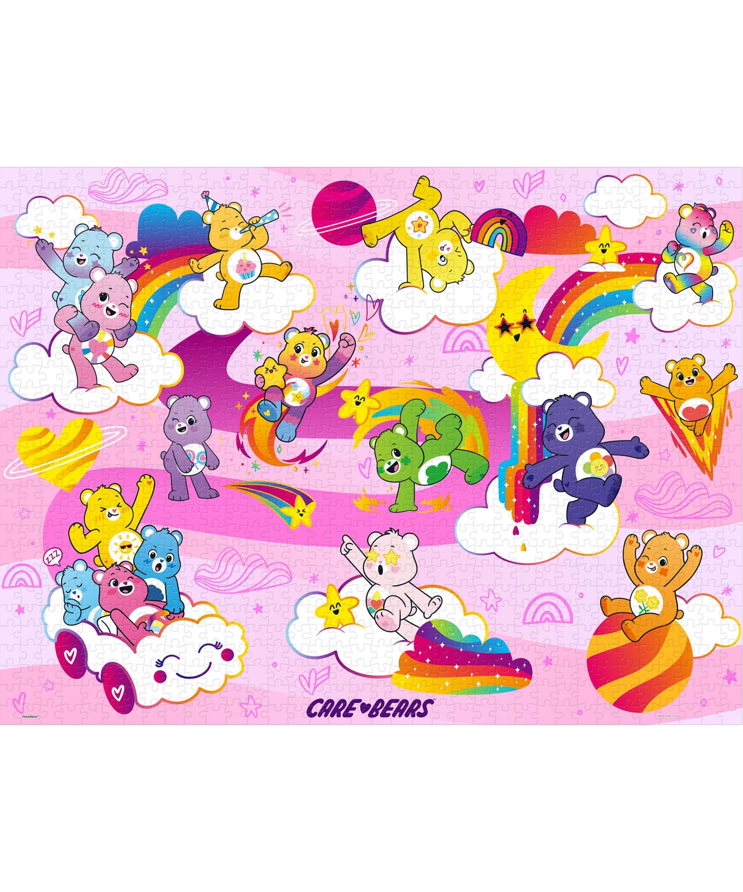 PieceRelax Care Bears 1000-Piece Puzzle – Pink Galaxy Vibes | No Glue Needed
