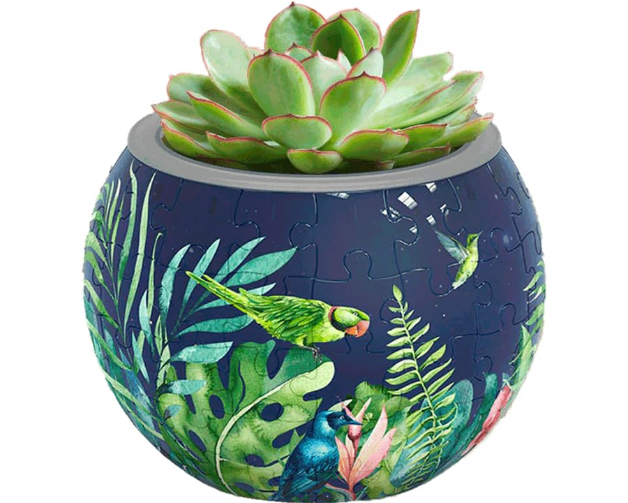PieceRelax 3D Puzzle Planter – 80-Piece Bird of Paradise Flower Pot for Indoor Plants (K1106)