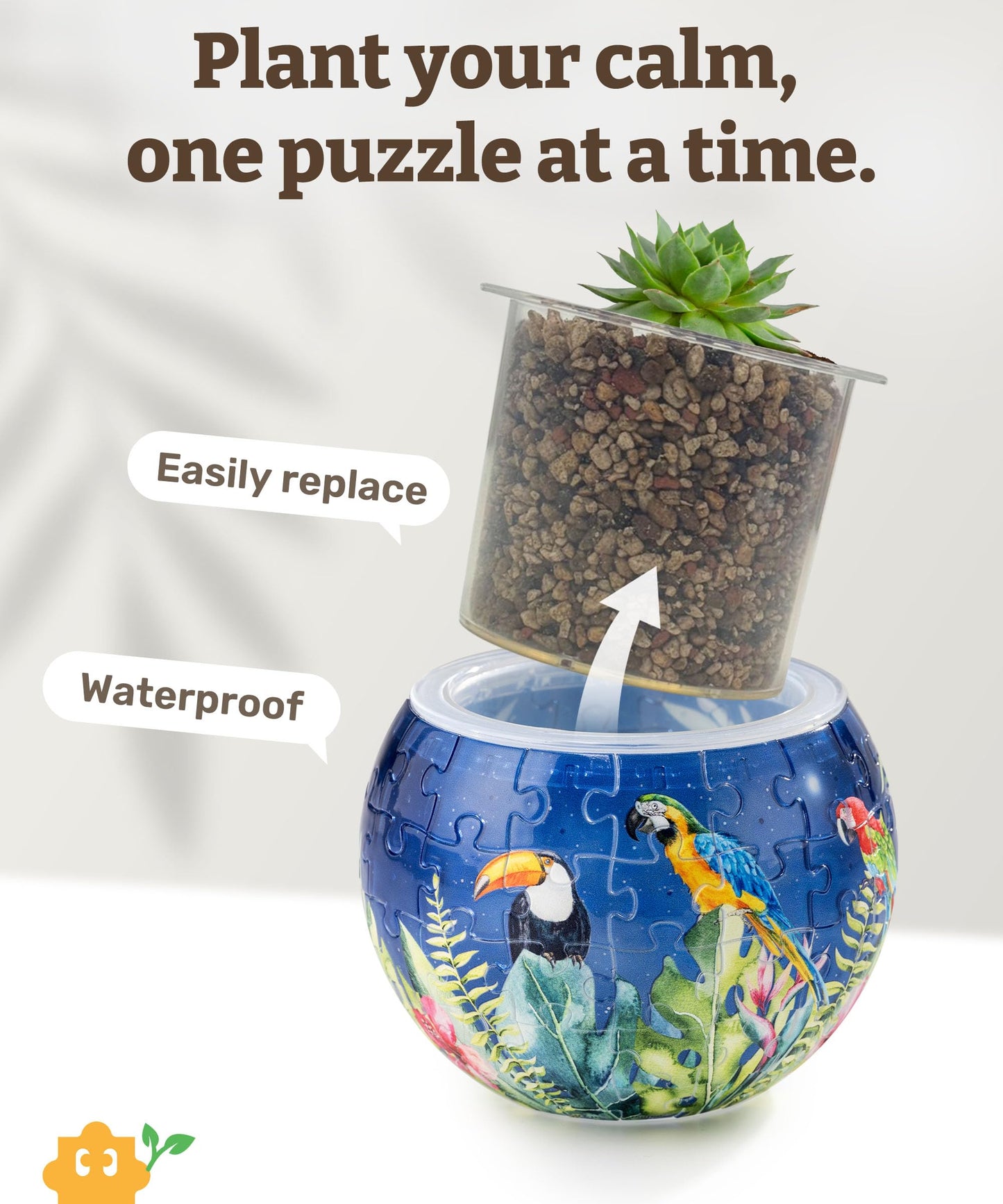 PieceRelax 3D Puzzle Planter – 80-Piece Bird of Paradise Flower Pot for Indoor Plants (K1106)