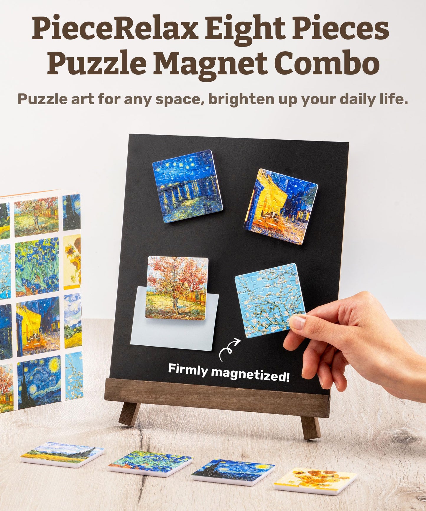 PieceRelax Magnet Puzzle for Adults - 128 Pieces, Van Gogh Palette, Unique Gift & Home Decor