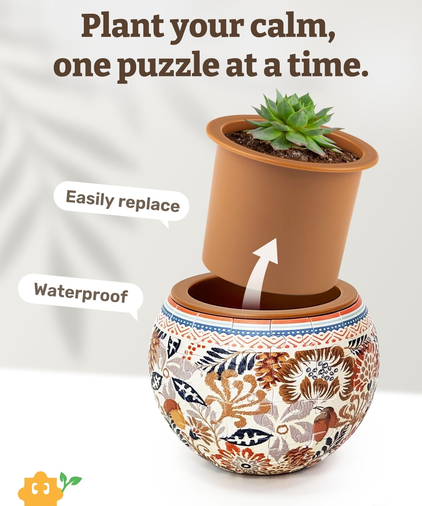 PieceRelax 3D Puzzle Planter 80 Pieces – Autumn Abundance for Indoor Plants