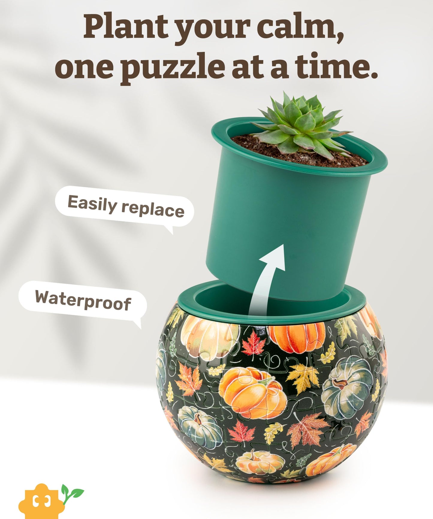 PieceRelax 3D Puzzle Planter 80 Pieces – Hello Pumpkin Season Flower Pot