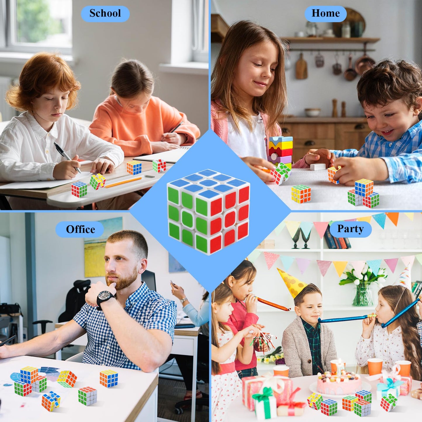 Piegricdiat Mini Cube 12 Pack — Puzzle Party Favors, Classroom Prizes & Fun Stress-Relief Toys