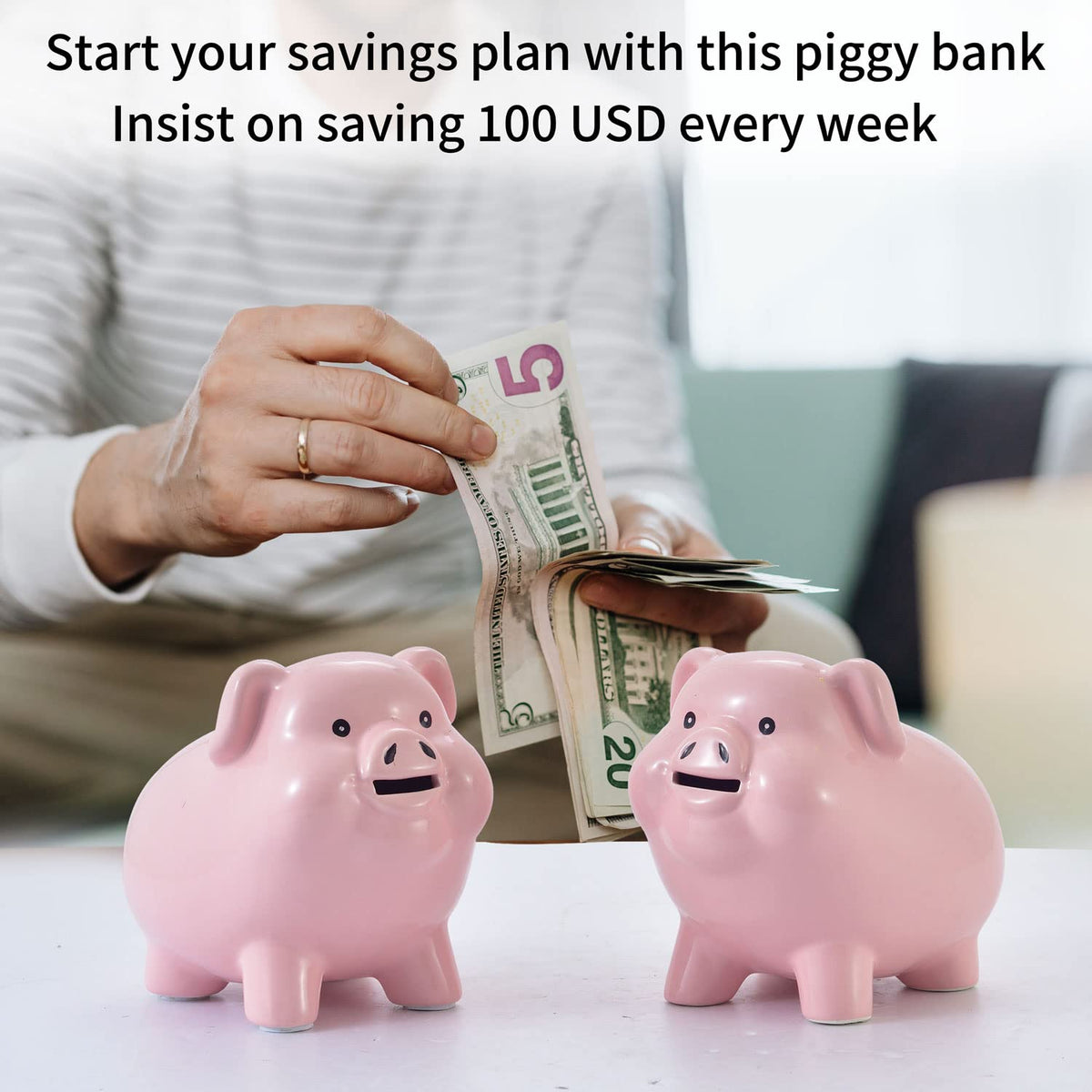 PIG WORLD Ceramic Piggy Bank – Break-to-Open Money Box for Adults, Modern Home Décor