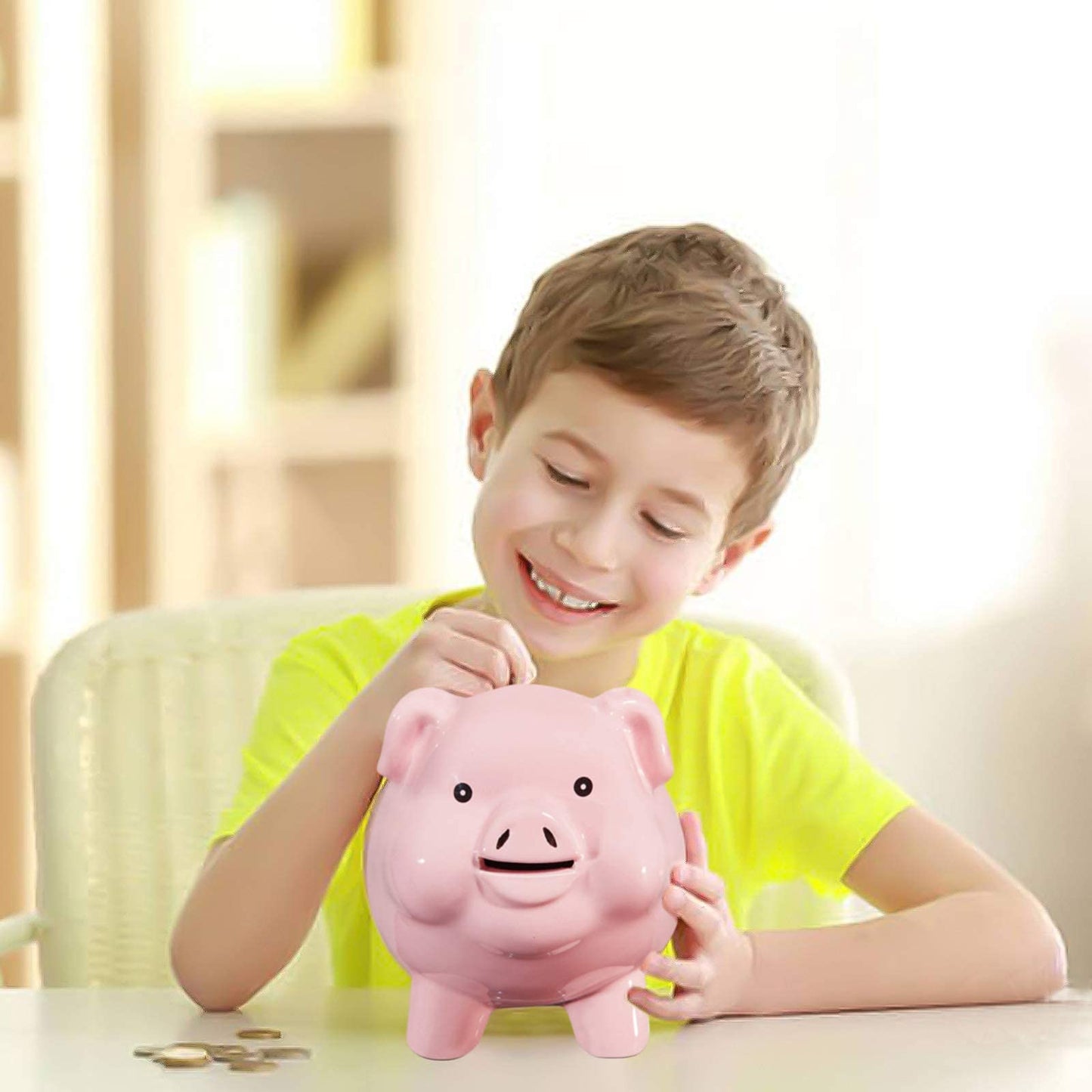 PIG WORLD Ceramic Piggy Bank – Break-to-Open Money Box for Adults, Modern Home Décor