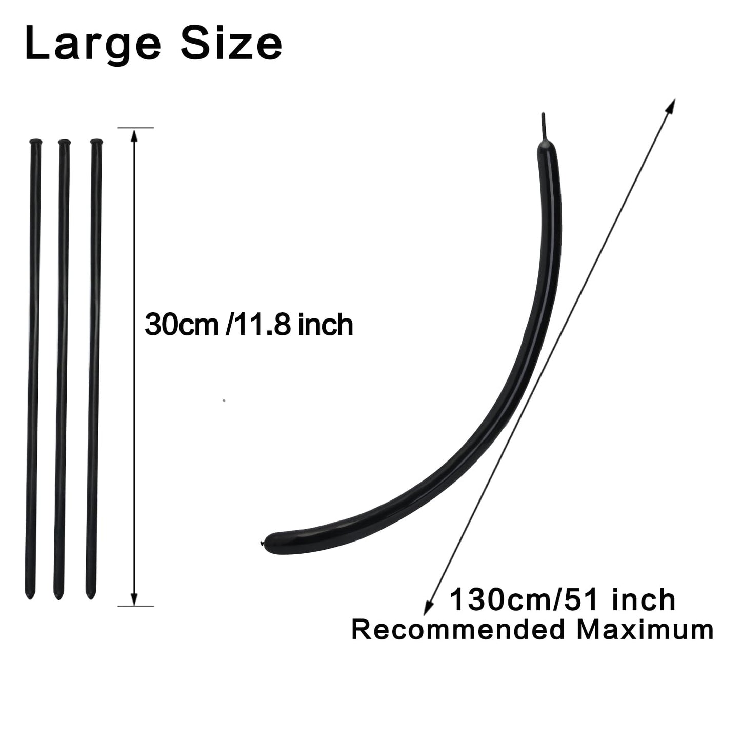PIGETALE 260 Balloons – 100 Black Twisting Balloons for Animal Shapes & Party Decor