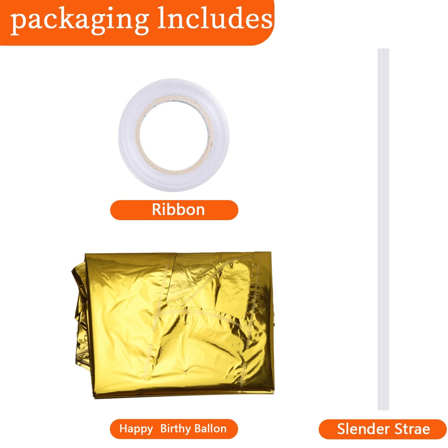 PIGETALE Gold Happy Birthday Banner – 16 Inch Mylar Letter Balloons, Reusable Party Decor
