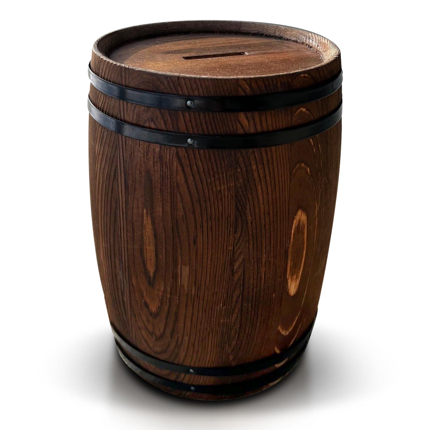 Piggy Bank for Adults — Large Wooden Wine Barrel, 1.5L with Lock & Key