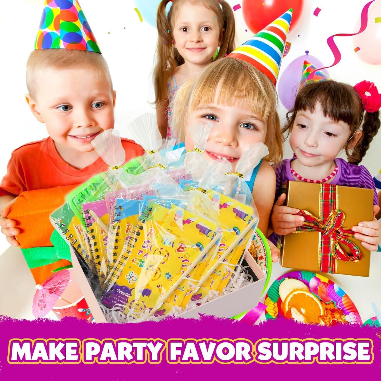 Pigipigi Kids Scratch Rainbow Art Notebook Kit - 16-Pack Party Favors & DIY Coloring Gifts