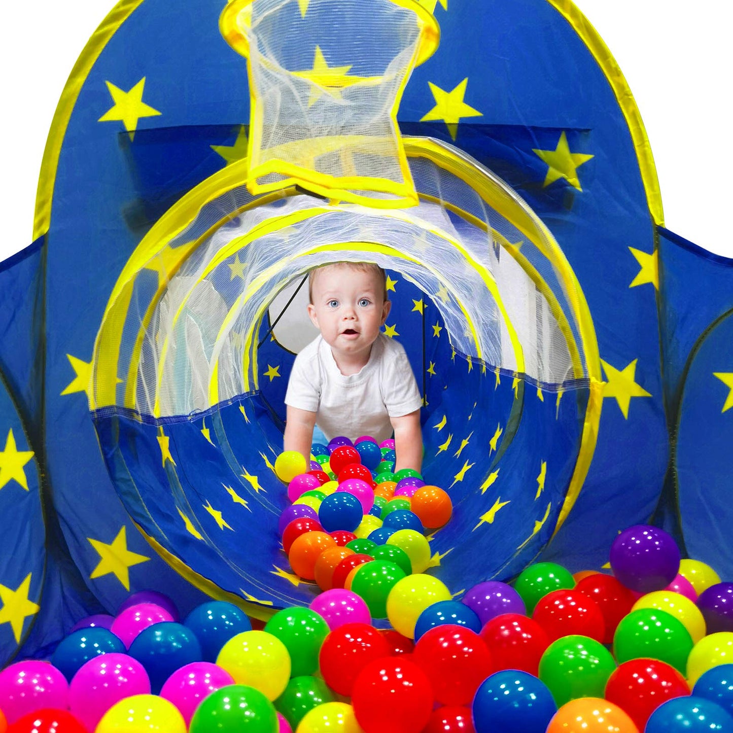 PigPigPen 3pc Kids Play Tent Set – Ball Pit, Tunnel & Princess Tent