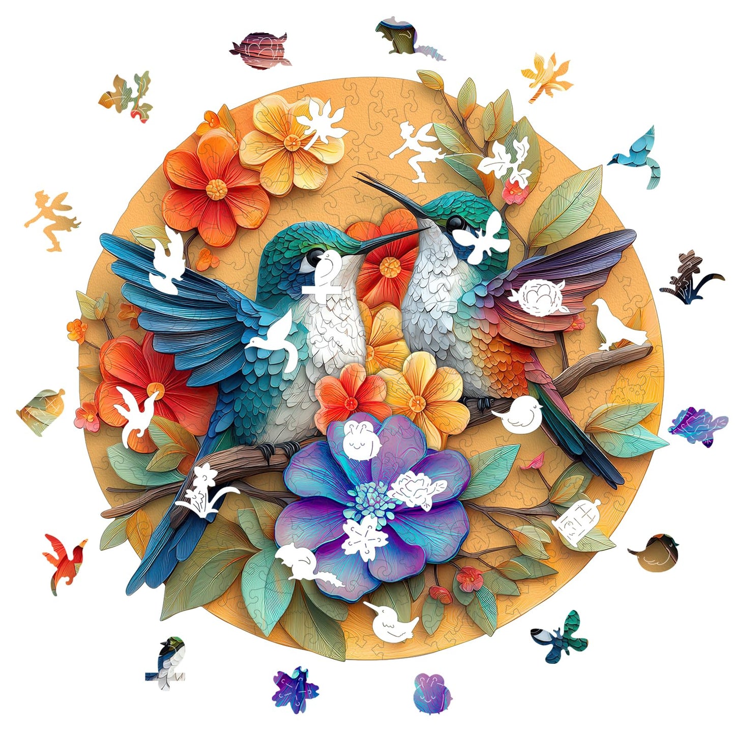 Pikoqunc Hummingbird Wooden Puzzle for Adults – 500 Pieces, Premium Wood