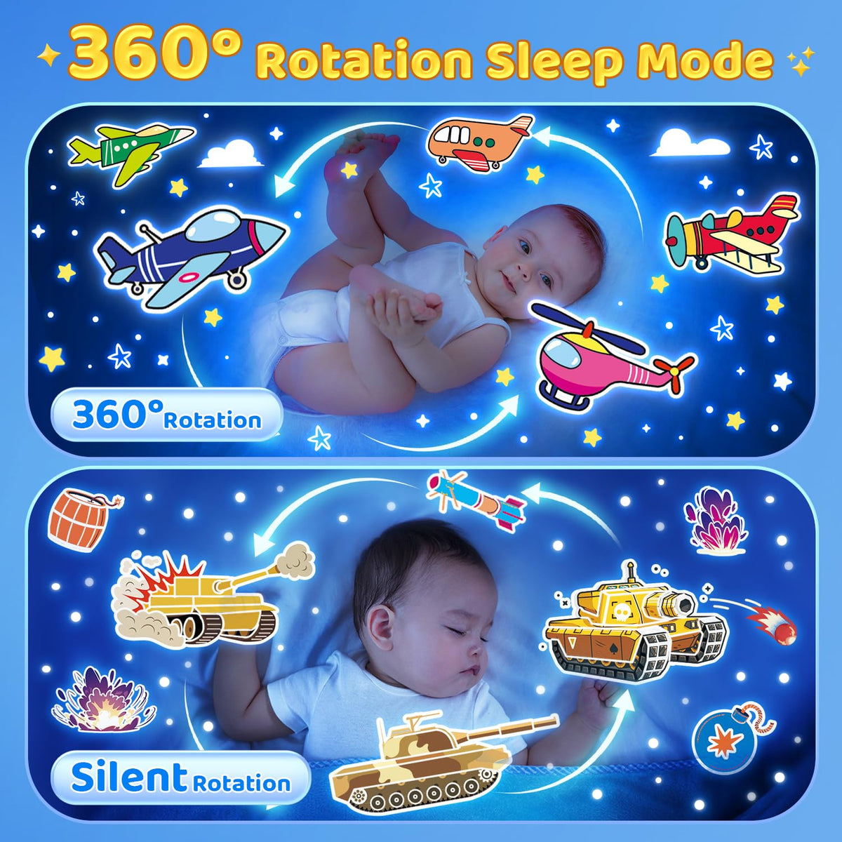 PIKOY Dinosaur Egg Light – 5-in-1 Star Projector, Sleep Sounds, 12 Slides, 7 Colors, 360° Rotation