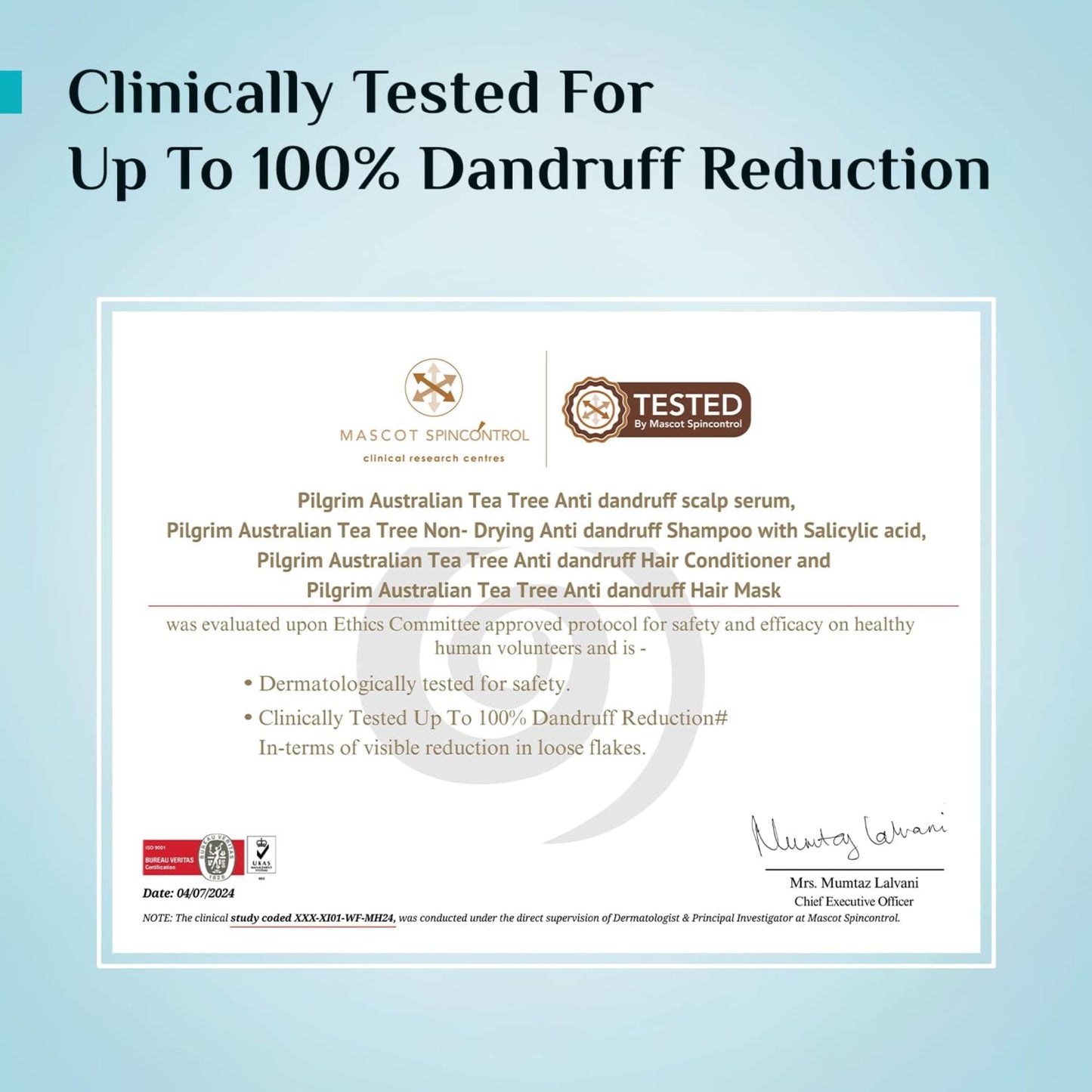 Pilgrim Anti-Dandruff Shampoo with Tea Tree & Salicylic Acid | Non-Drying
