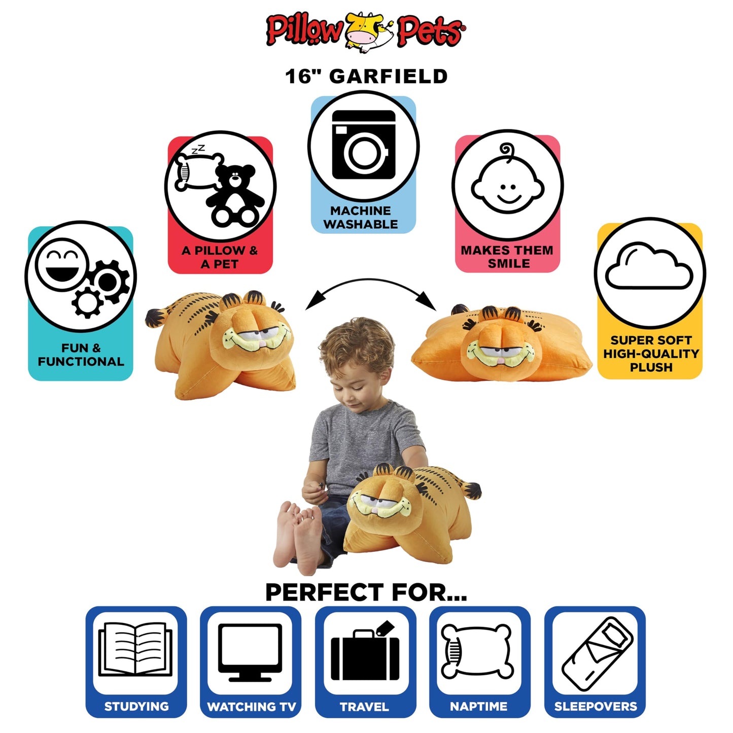 Pillow Pets Nickelodeon Garfield – Plush That Transforms Into a Pillow