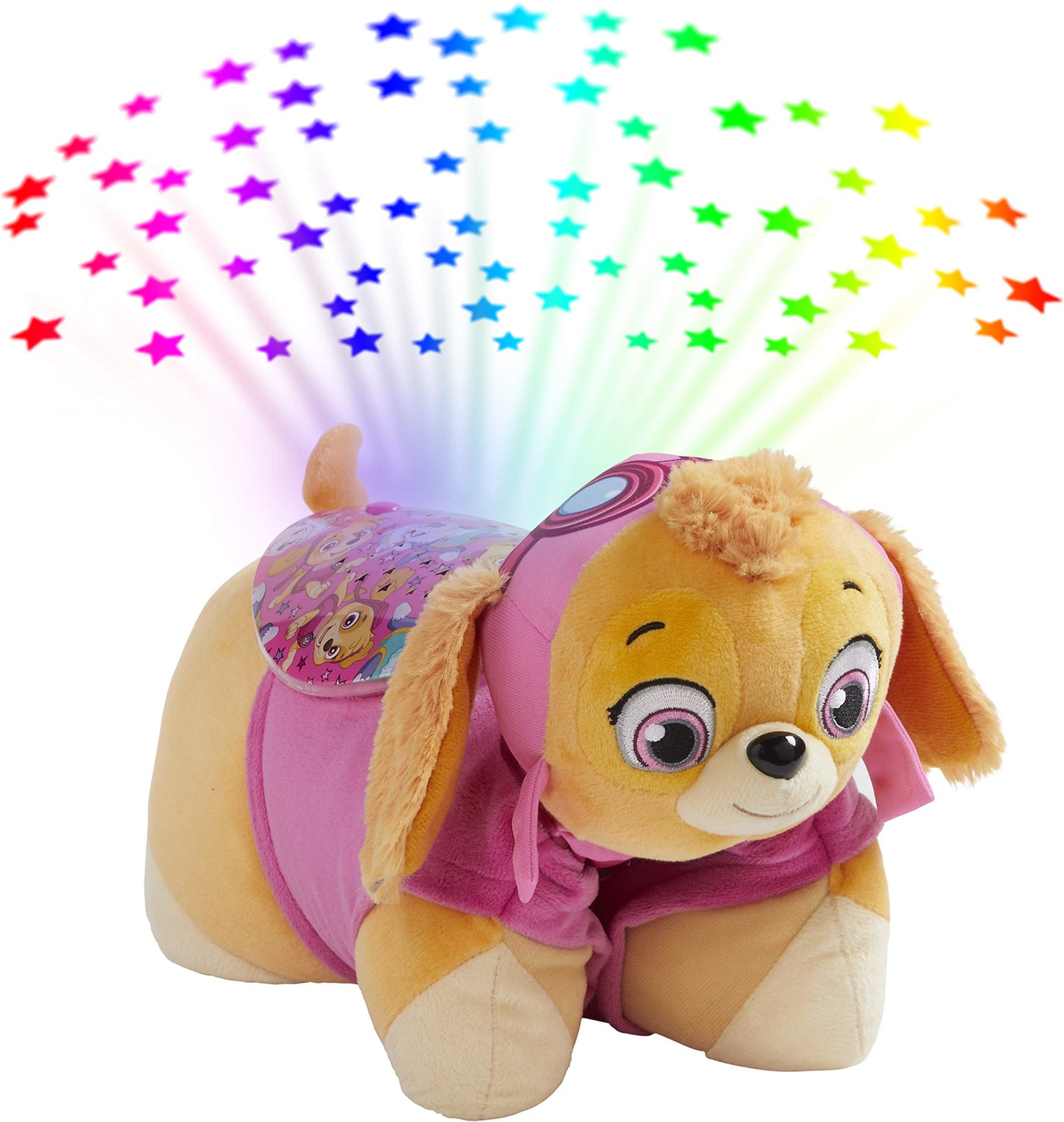 Pillow Pets Paw Patrol Skye Sleeptime Lite 11\" Nightlight - Rainbow Star Projection