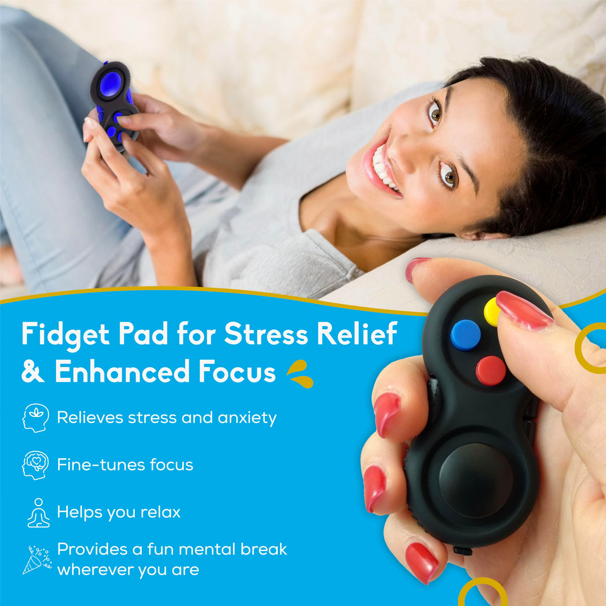 PILPOC Fidget Pad — Compact Fidget Controller for Focus, Calm & Productivity