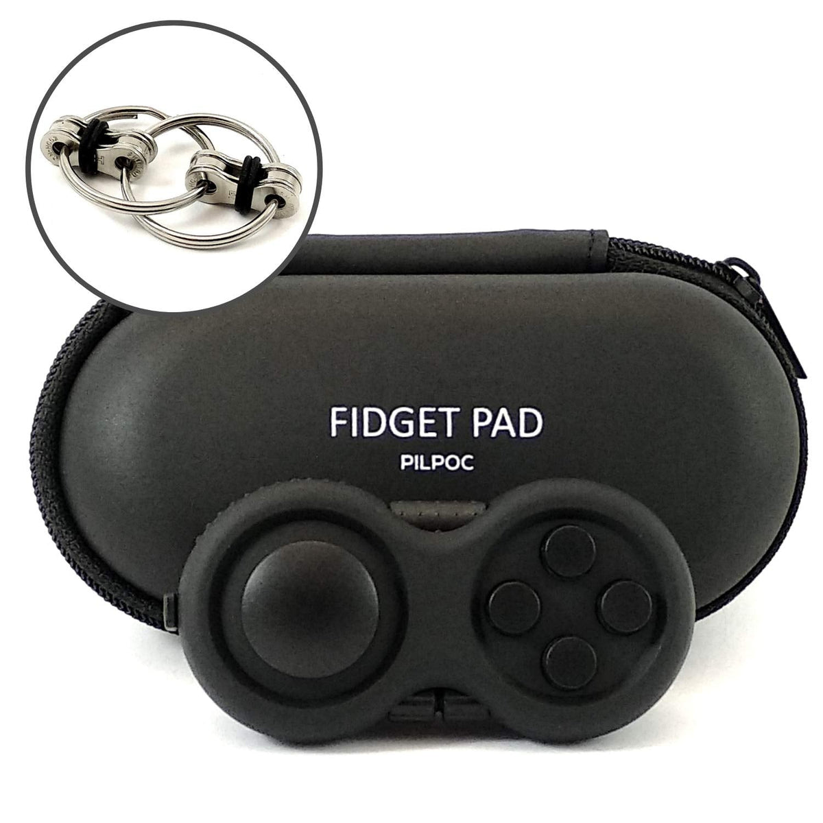 PILPOC Fidget Pad – 8-Function Fidget Controller for Focus, Stress Relief & Calm (Black)