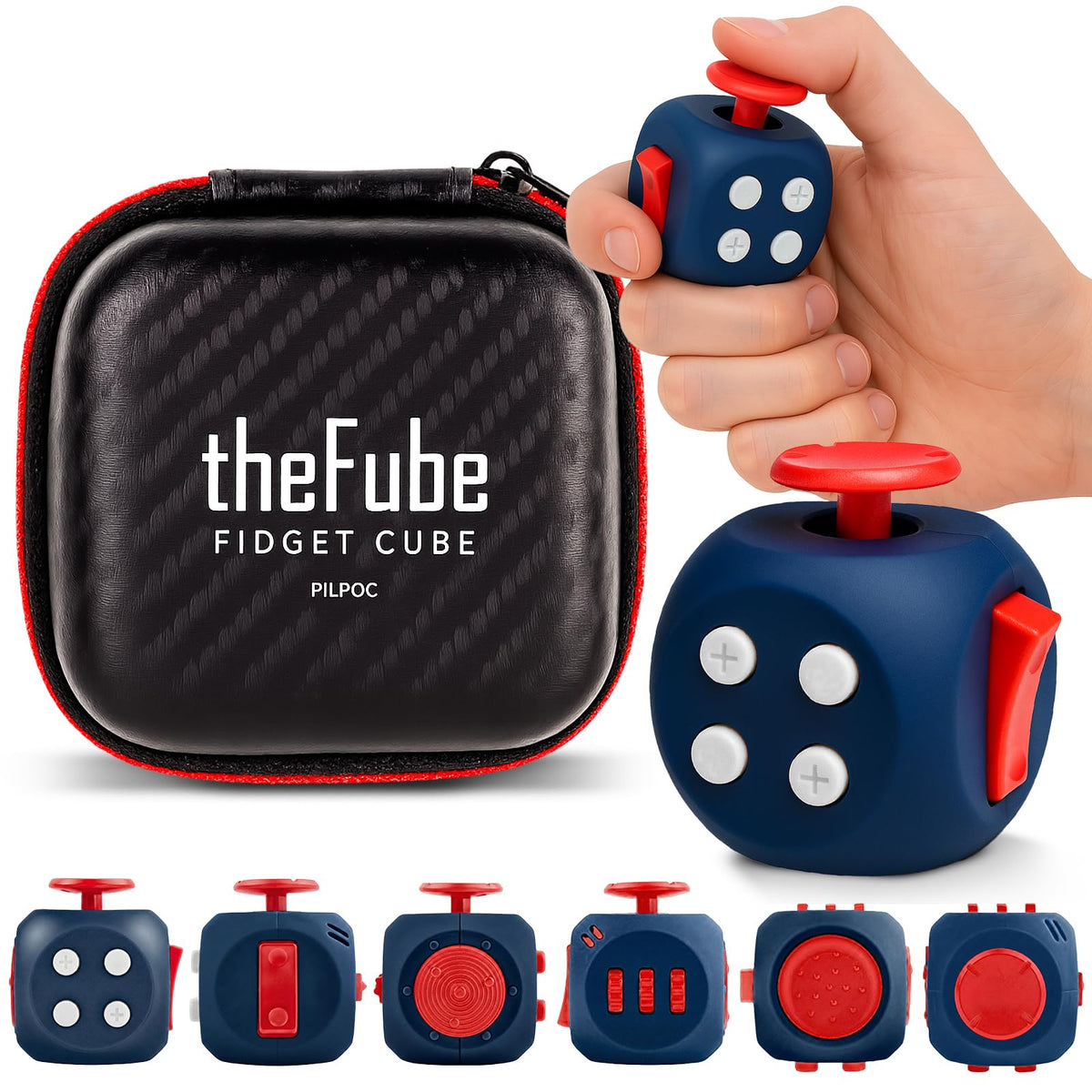 PILPOC theFube Fidget Cube — 6-Sided Infinity Cube for Focus, Mindfulness & Portable Calm
