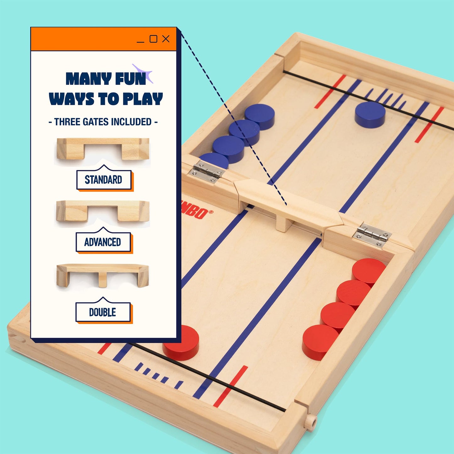 Pinbo The Classic Slingshot Game – Fast 2-Player Foldable Wooden Duel