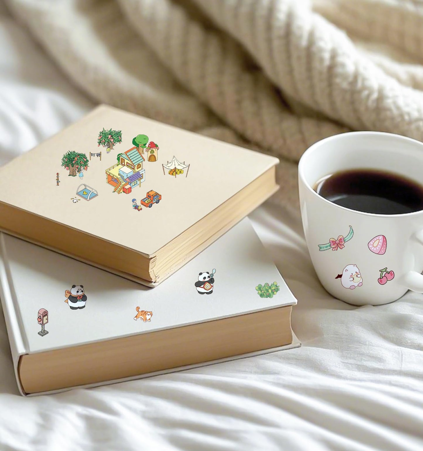 Pindda Sticker Book: 6 Sets 3D House Stickers for DIY Mini Scenes