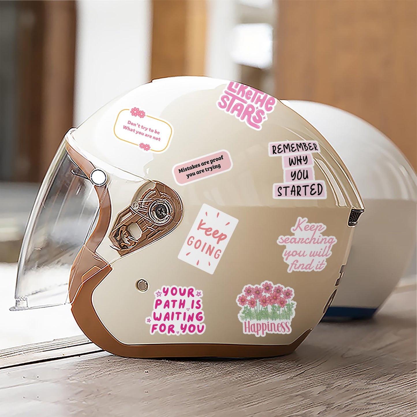 50pcs Pink Motivational Stickers – Waterproof Vinyl Quotes for Laptops, Water Bottles & More