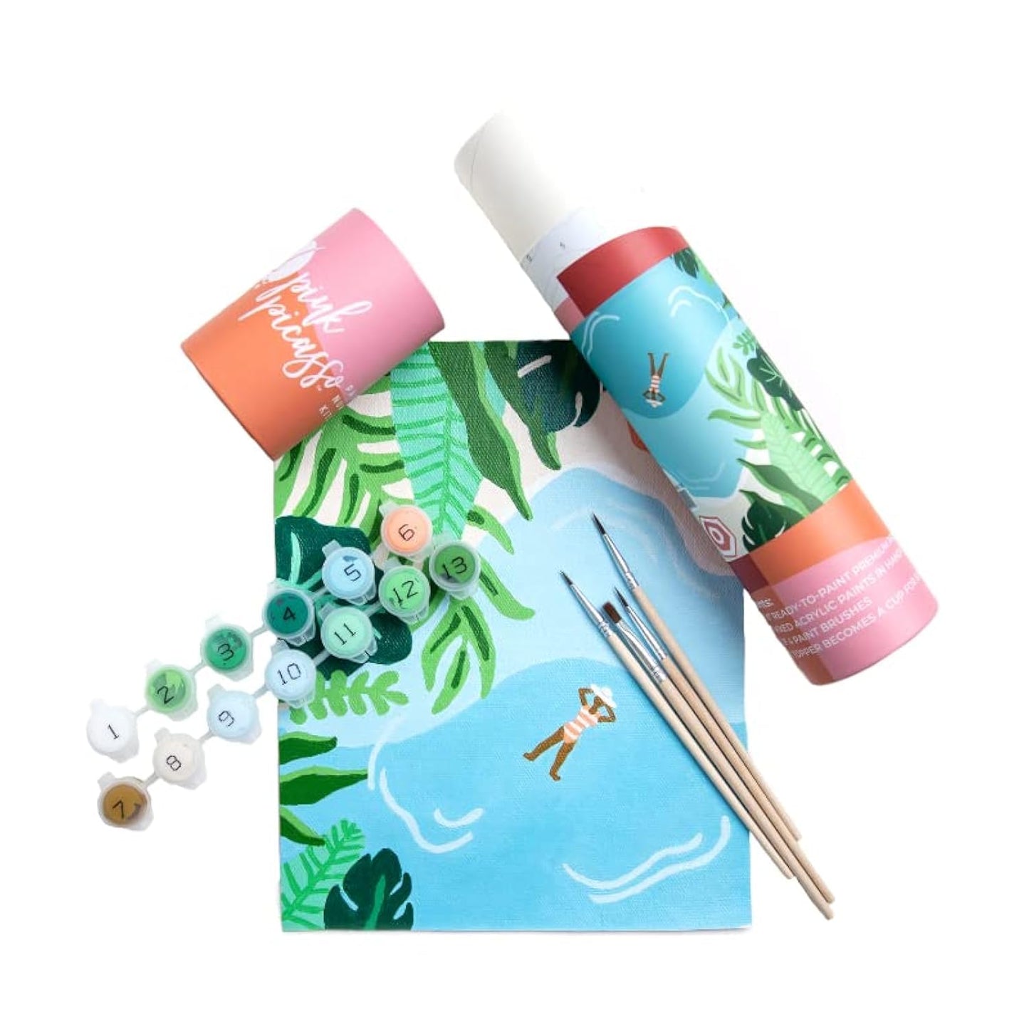 Pink Picasso Tropic Like It's Hot Paint by Numbers Kit for Kids (8-12) – Mid-Century Modern Art, As Seen on Shark Tank