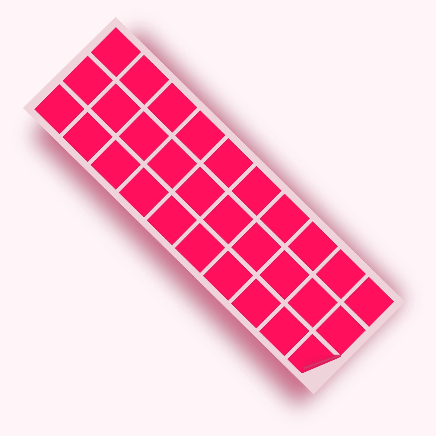 Pink Gloss 2 in SQ Vinyl Wall Tile Stickers Kitchen & Bathroom Transfers