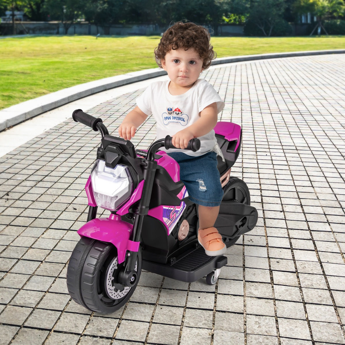 6V Kids Ride-on Motorcycle with 2-wheel/3-wheel Conversion & Detachable Training Wheels-Blue