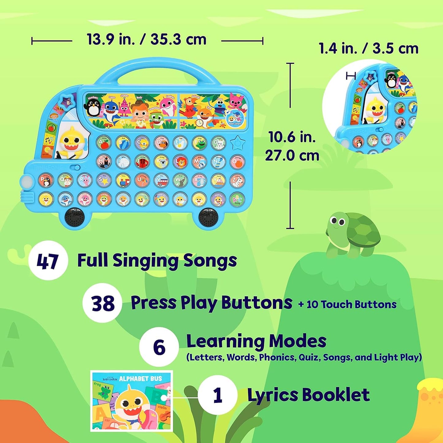 Pinkfong Baby Shark ABC Alphabet Bus (2nd Edition) Sound Pad | Premium Interactive Toy